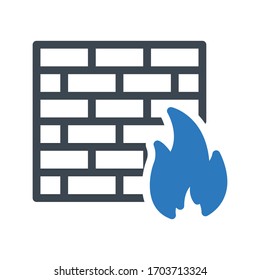 firewall vector  glyph color icon 
