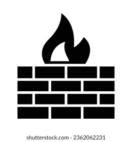 Firewall Vector Glyph Icon For Personal And Commercial Use.
