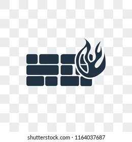 Firewall vector icon isolated on transparent background, Firewall logo concept