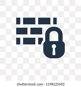 Firewall vector icon isolated on transparent background, Firewall transparency concept can be used web and mobile