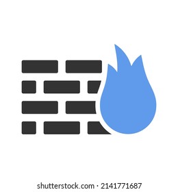 Firewall vector icon isolated on white background