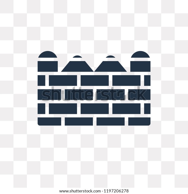 Firewall Vector Icon Isolated On Transparent Stock Vector Royalty Free