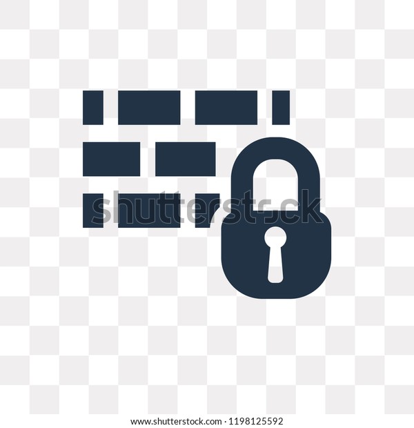 Firewall Vector Icon Isolated On Transparent Stock Vector Royalty Free