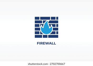 Ilustración aislada del Vector del FIREWALL, del icono o de la muestra del logotipo