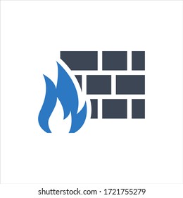 Firewall vector icon on white background