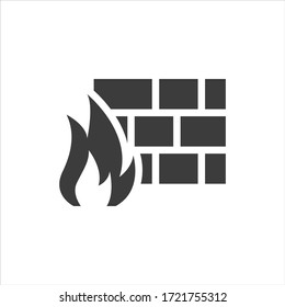 Firewall Vector Icon On White Background