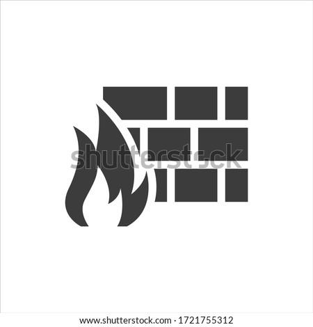 Firewall vector icon on white background