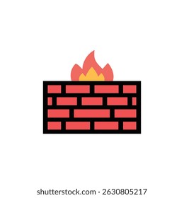 Firewall vector icon For Security and Digital Network Protection