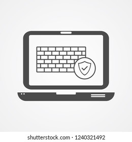 Firewall vector icon sign symbol