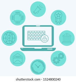 Firewall vector icon sign symbol