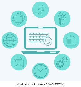 Firewall vector icon sign symbol