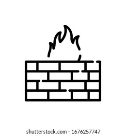 Firewall Vector illustration. Cloud Computing 
Line icon.