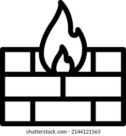 firewall Vector illustration on a transparent background. Premium quality symbols. Stroke vector icon for concept and graphic design.