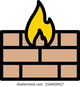 ilustración de firewall Vector en un fondo transparente. Símbolos de calidad premium. Icono vectorial de trazo para el concepto y diseño gráfico.