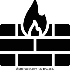 firewall Vector illustration on a transparent background. Premium quality symbols. Glyphs  vector icon for concept and graphic design.