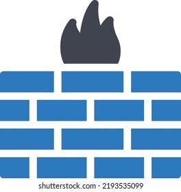 ilustración de firewall Vector en un fondo transparente.Símbolos de calidad premium.Icono de vector glifos para diseño de concepto y gráfico.
