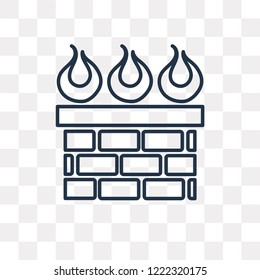 Firewall vector outline icon isolated on transparent background, high quality linear Firewall transparency concept can be used web and mobile