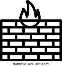 firewall vector thin line icon