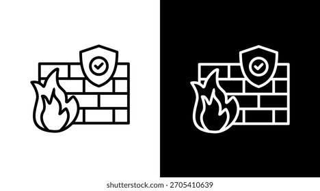 Design do Conjunto de Ícones Brancos do Firewall