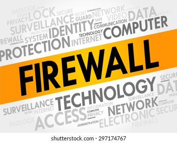FIREWALL word cloud, security concept