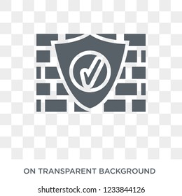 Firewalls icon. Trendy flat vector Firewalls icon on transparent background from Technology collection. 