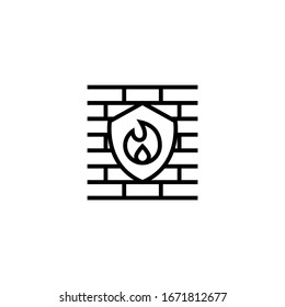 Firewalls icon vector in linear, outline icon isolated on white background