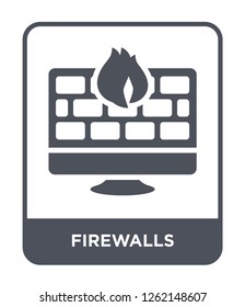 firewalls icon vector on white background, firewalls trendy filled icons from Technology collection, firewalls simple element illustration