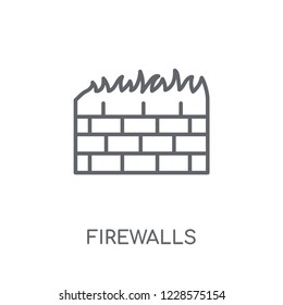 Firewalls linear icon. Modern outline Firewalls logo concept on white background from Technology collection. Suitable for use on web apps, mobile apps and print media.