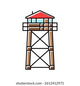 firewatch tower wildfire disaster color icon vector. firewatch tower wildfire disaster sign. isolated symbol illustration