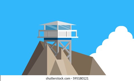Firewatch's Watch Tower vector flat illustration