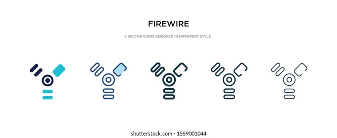 firewire icon in different style vector illustration. two colored and black firewire vector icons designed in filled, outline, line and stroke style can be used for web, mobile, ui