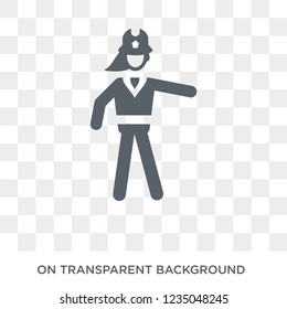 Firewoman icon. Trendy flat vector Firewoman icon on transparent background from Ladies collection. 