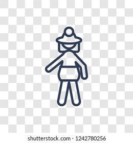 Firewoman icon. Trendy linear Firewoman logo concept on transparent background from Ladies collection