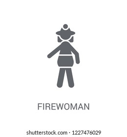 Firewoman icon. Trendy Firewoman logo concept on white background from Ladies collection. Suitable for use on web apps, mobile apps and print media.