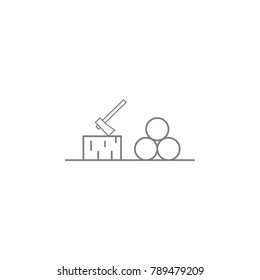 firewood and ax icon. Web element. Premium quality graphic design. Signs symbols collection, simple icon for websites, web design, mobile app, info graphics on white background
