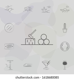 Firewood and ax icon. Web icons universal set for web and mobile