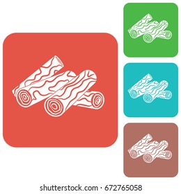 Firewood for bonfire icon. Vector illustration

