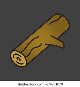 Firewood color icon. Campfire log. Isolated vector illustration