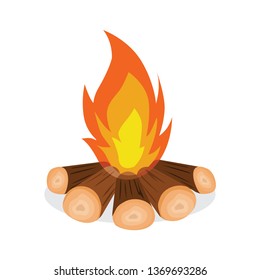 Firewood Fire Icon Vector Illustration Stock Vector (Royalty Free ...