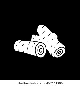 Firewood Flat Icon On Black Background