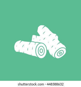 Firewood Flat Icon On Green Background