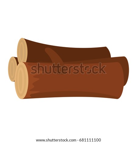 Firewood icon flat cartoon vector illustration of Firewoodicon for design and web isolated on white background. Firewood vector object for labels, logos