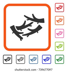 Firewood icon. Flat grey iconic symbol in an orange rounded squared frame. Black, gray, green, blue, red, orange color versions of Firewood vector. Designed for web and software UI.