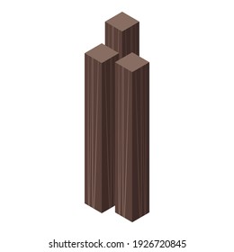Firewood icon. Isometric of firewood vector icon for web design isolated on white background