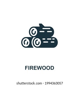 Firewood icon. Monochrome simple element from sauna collection. Creative Firewood icon for web design, templates, infographics and more