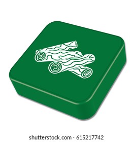 Firewood icon on the button. Vector illustration

