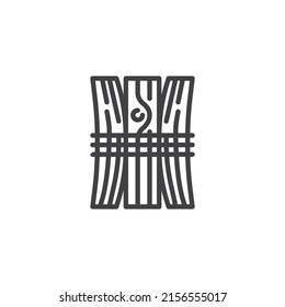 Icono de línea de leña. signo de estilo lineal para concepto móvil y diseño web. Icono del vector de contorno de leña. Símbolo, ilustración del logotipo. Gráficos vectoriales