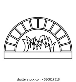 Firewood oven icon. Outline illustration of firewood oven vector icon for web