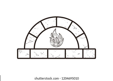 Firewood oven logo Designs Inspiration Isolated on White Background