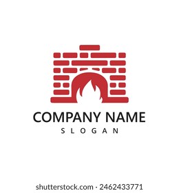 Firewood Oven and Wood fired Logo Template. Pizza, Restaurant Symbol